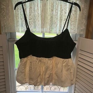 American Eagle Outfitters Black and Cream Top